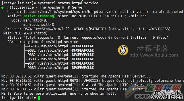 CentOS7系统操作httpd服务 - 开机启动/重启/查看状态