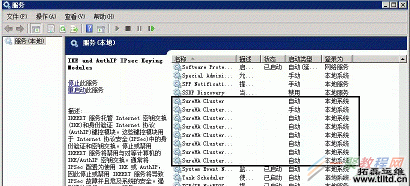 windows SureHA服务全部无法启动的解决方法