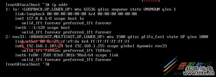 虚拟机里Centos7的IP地址查看方法