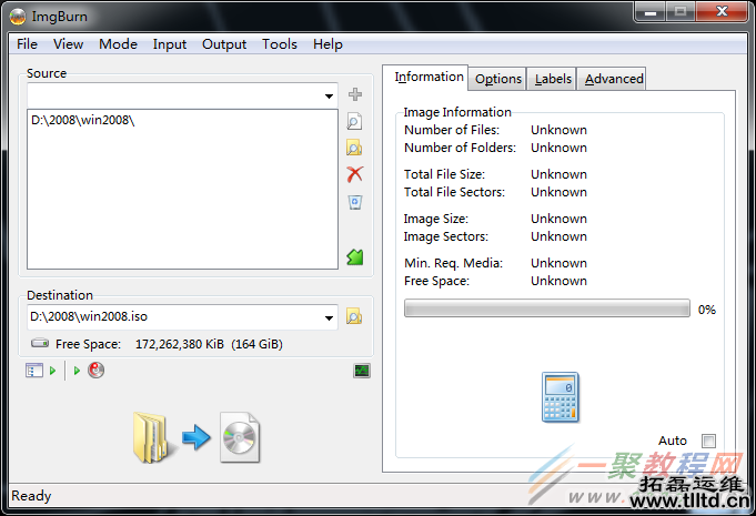 Vultr装windows2008, imgburn